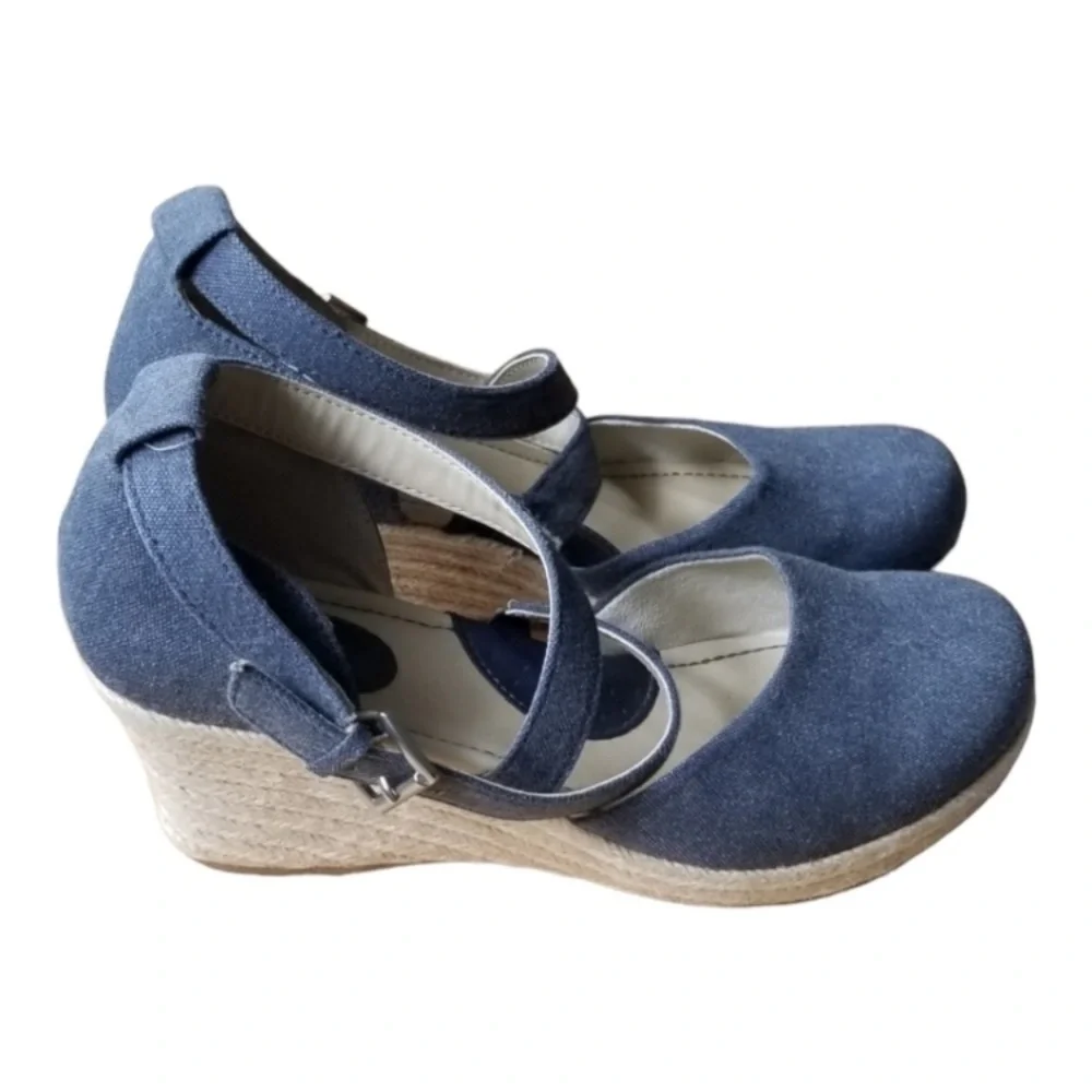 B.o.c Women's Denim Espadrilles Wedge Sandals
